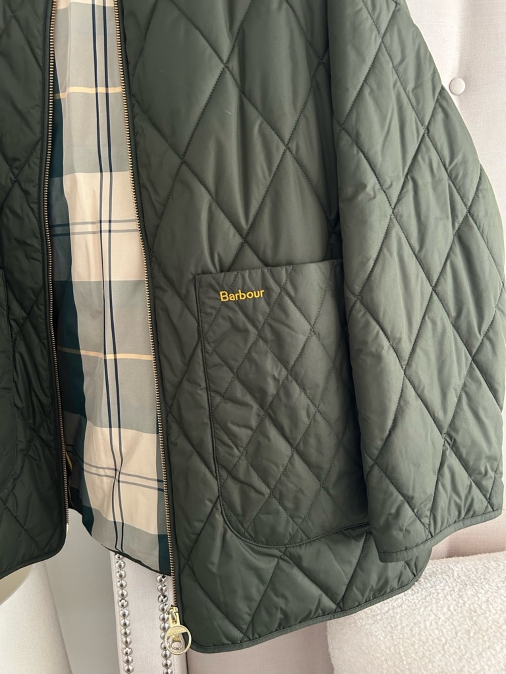 New Barbour green quilted jacket 2X - Picture 2 of 6